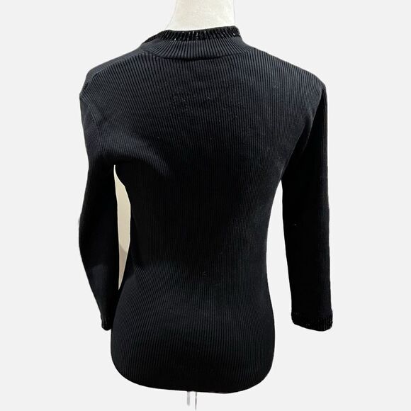 Cache ribbed long sleeved beaded silk shirt - Picture 2 of 8